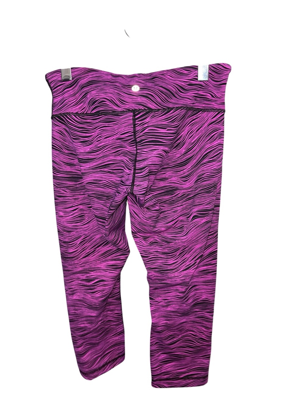 Lululemon Pink Black Wavy Print Crop Leggings Capris Size 8 💕🖤 - Picture 3 of 7